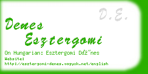 denes esztergomi business card